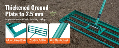 VEVOR Lawn Leveling Rake  Level Lawn Tool, Heavy-duty Lawn Leveler with  Extended Handle Yard Leveling Rake Suit