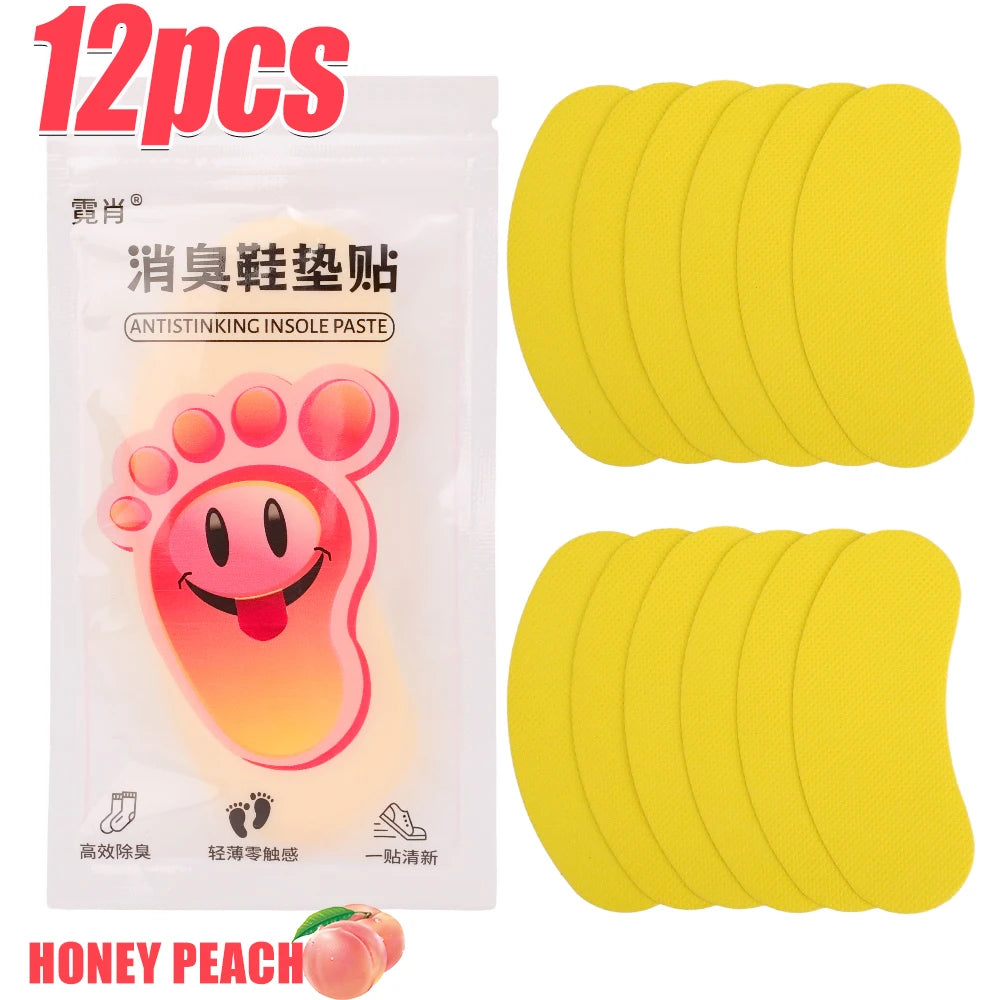 12/60pcs Shoes Deodorant Sticker Deodorant Foot Odor Deodorants Sneaker Smell Fresh Fruity Aroma Insole Sterilization Sticker