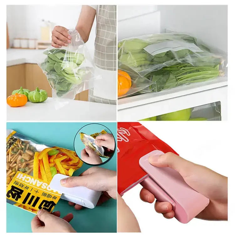 Portable Bag Heat Sealer Plastic Package Storage Bag Clip Mini Sealing Machine Handy Sticker Seal for Food Snack Kitchen Gadget