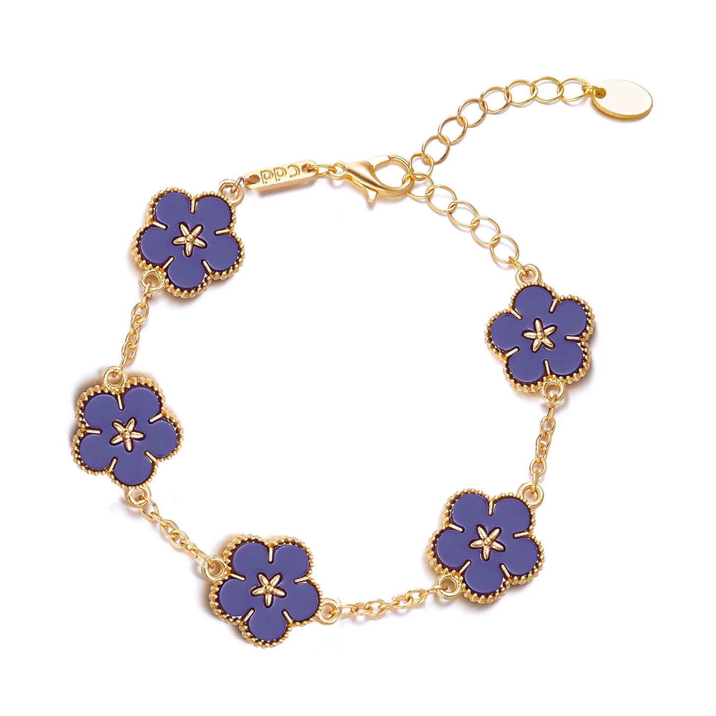 Light Luxury Double-sided Plum Blossoms Bracelets for Women Lucky Five Leaf Flower Adjustable Bracelets Aesthetic Party Jewelry