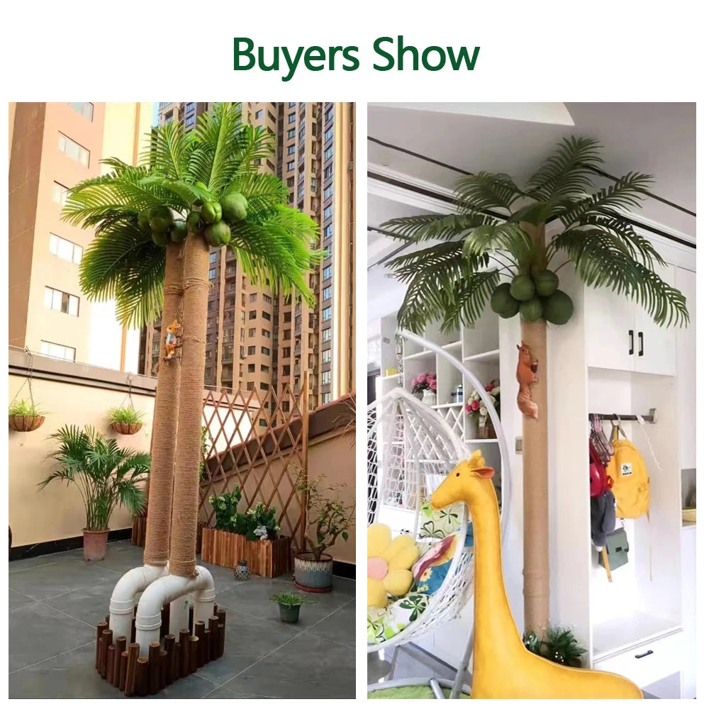 Artificial Coconut Artificial Palm Leaves Stems Fake Palm Leaves Palm Tree  for Home Office Party Arrangement Wedding Decoration