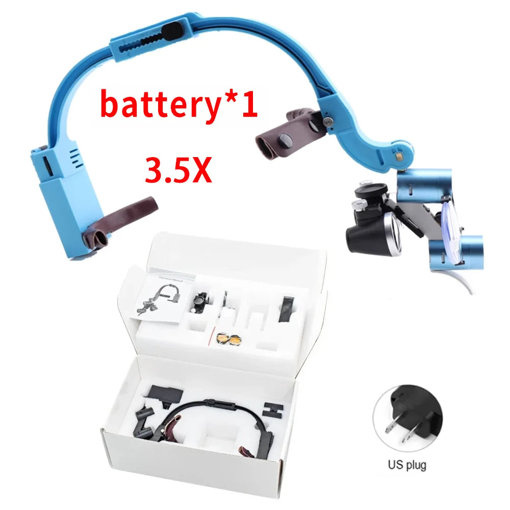 Dental Loupes LED Head Light Lamp With Carton Box 5W Light 2.5X 3.5X Binocular Loupes Dentistry Surgical Headlight