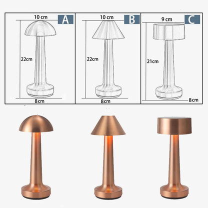 LED Table Light Metal Touch Desktop Decorative Lamp Rechargeable Night Lights For Bar Coffee Table Restaurant Decoration Light