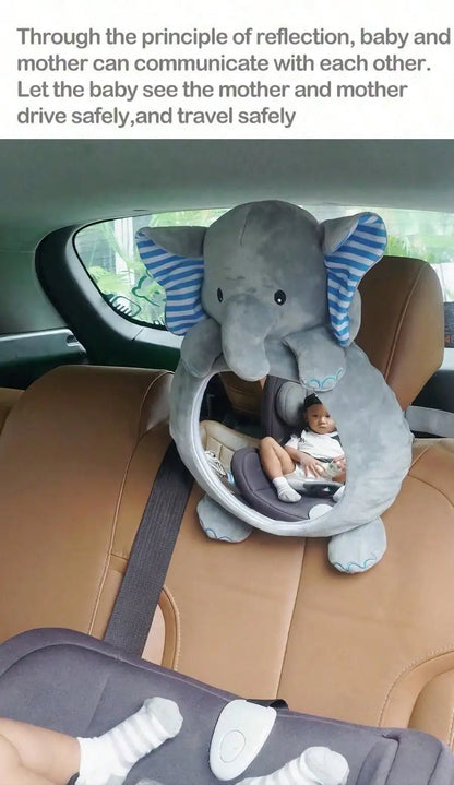 1PCS Easy View Baby Car Mirror, Safety Car Seat Cartoon doll Mirror for Rear Facing Infant, Wide Crystal Clear View,Shatterproof