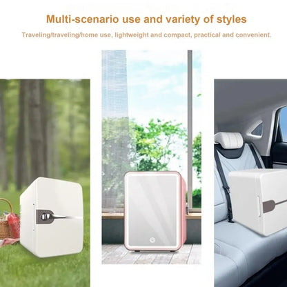 Portable Car Refrigerator 6L Thermal and Cool Fridge 12V DC 220V AC Camping Refrigerator Car Cooler Warmer for Driving Travel