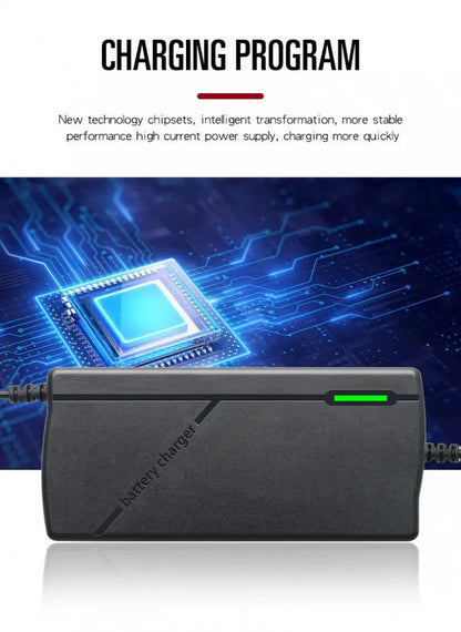 36V 48V 60V 72V Charger 2A 5A Lithium Battery Pack 42 54.6 67.2 84V 10 13 16 20S Smart Intelligent Fast Charging Charger EU Plug