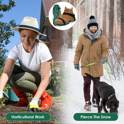 Lawn Aerator Shoes Manual Lawn Aerator with Spike Adjustable Spiked Aerating Sandals Reusable Plastic Lawn Aerator Sandals Lawn