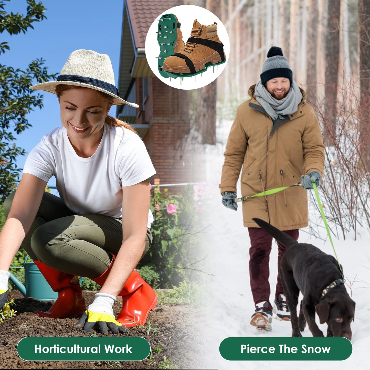 Lawn Aerator Shoes Manual Lawn Aerator with Spike Adjustable Spiked Aerating Sandals Reusable Plastic Lawn Aerator Sandals Lawn