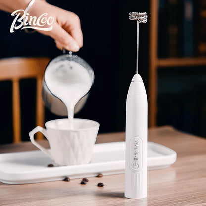 BINCOO Electric Milk Foamer Blender Stainless Steel Handheld Milk Frother Wireless Coffee Whisk Mixer Egg Beater Kitchen Tools