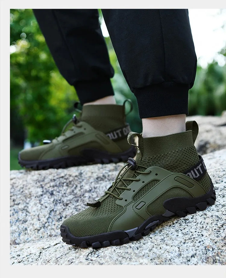 Men's Breathable Shoes Outdoor Non Slip Elastic Band Camping Shoes for Couples Athleisure Men's Shoes