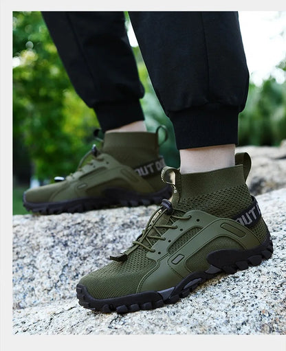 Men's Breathable Shoes Outdoor Non Slip Elastic Band Camping Shoes for Couples Athleisure Men's Shoes