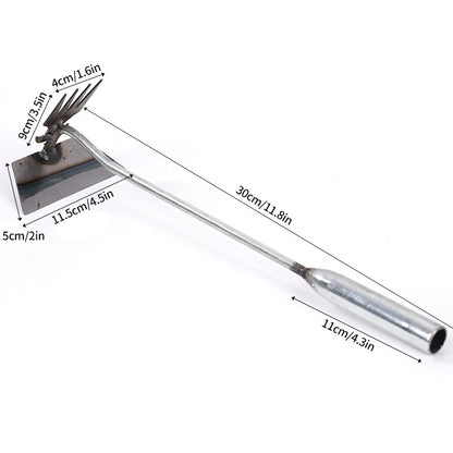 2 in 1 Garden Weeder Rake 4/5/6/11Teeth Agricultural Rake Crescent Shaped Hoe Loosening Soil Digging Agricultural Tool