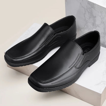 Men's solid color PVC leather shoes, business shoes, formal shoes, anti slip, soft and not easily deformed