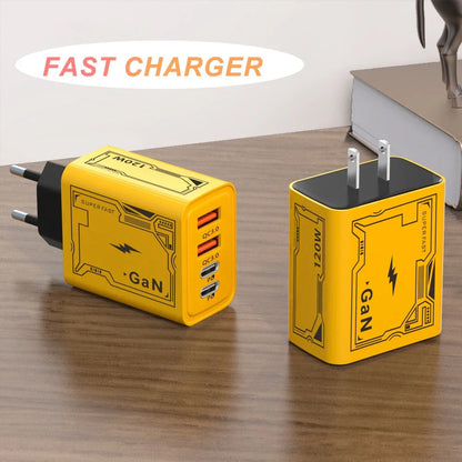 Total 120W GaN Charger For Xiaomi Fast Charging Type C QC3.0 Adapter iphone Samsung Huawei Xiaomi OPPO Realme Phone Charger