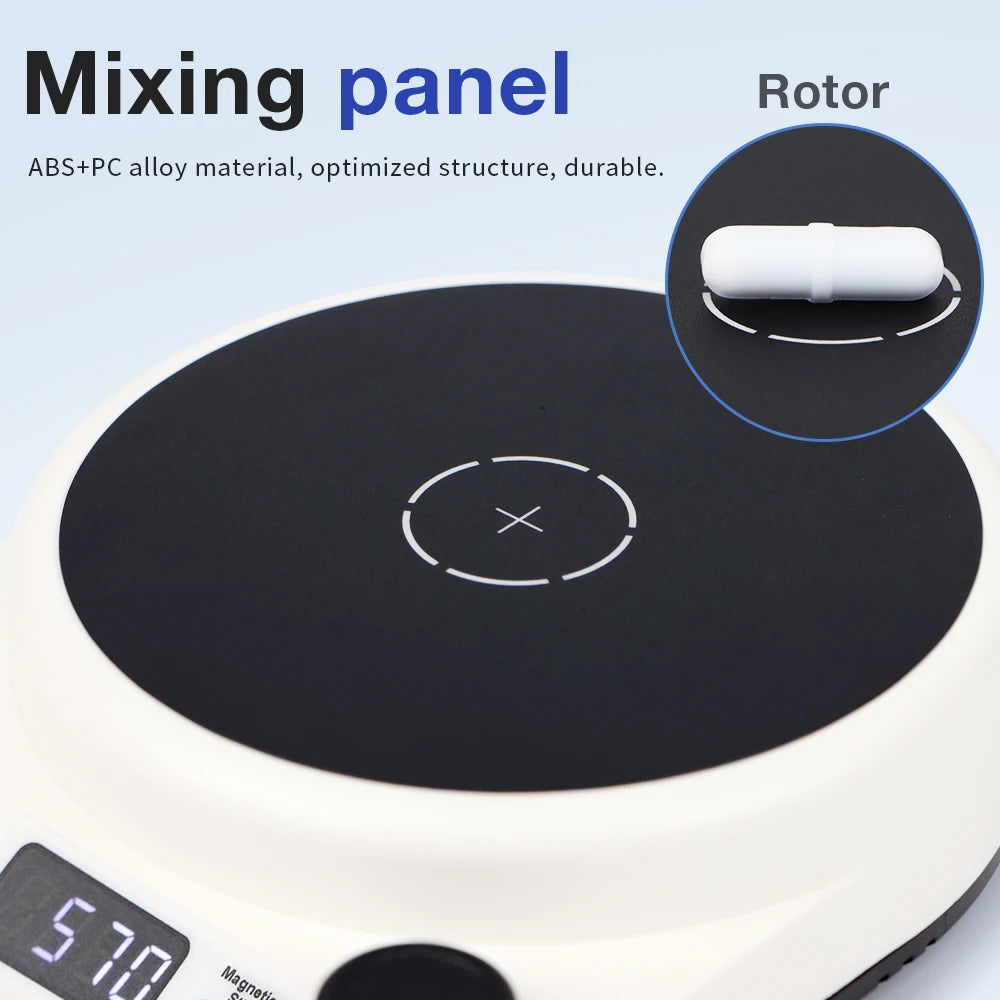 2000RPM Mini Electric Magnetic Stirrer with Stir Bar Brushless DC Motor Magnetic Mixer for Medical Chemical Laboratory EU Plug