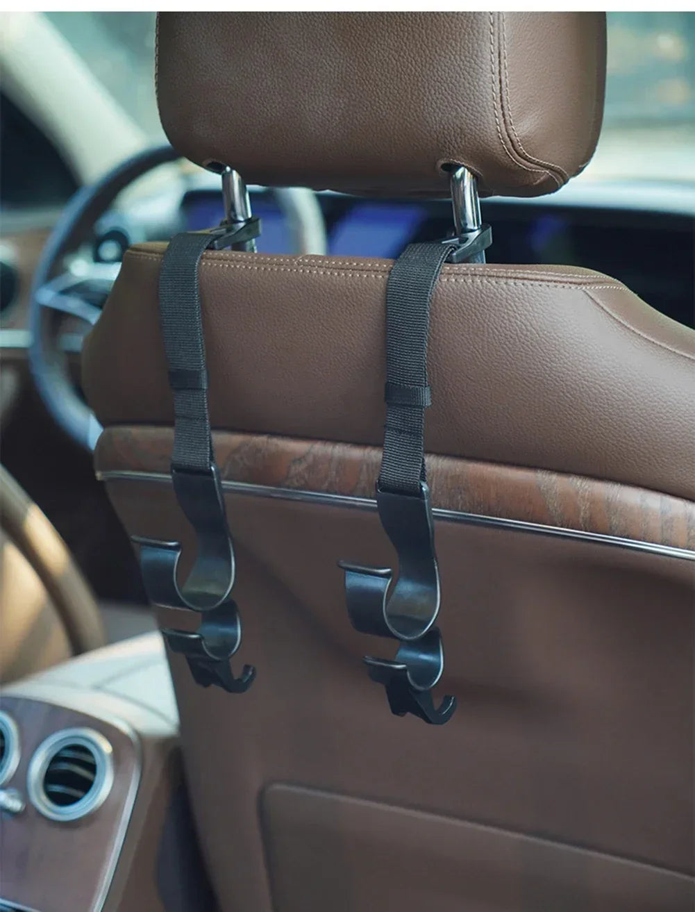 2pcs Car Trunk Storage Hook For Bag Umbrella Fishing Rod Holder Universal Seat Back Organizer Bracket Interior Stowing Tidying