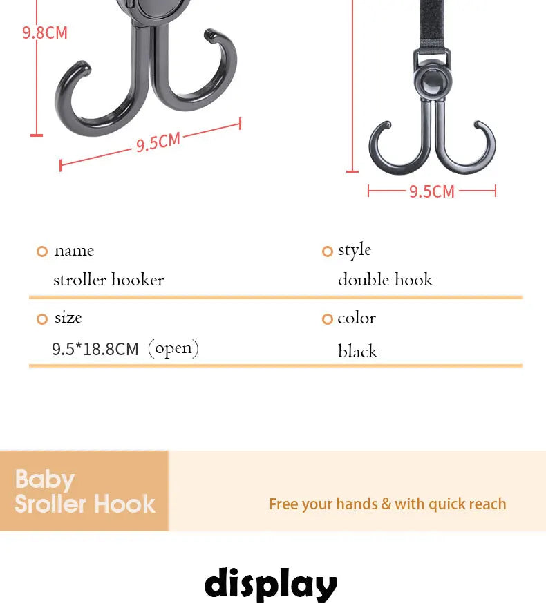 1/3pcs Baby Bag Stroller Hook Pram Rotate 360 Degree Rotatable Cart Organizer Pram Hook Crochet Stroller Accessories