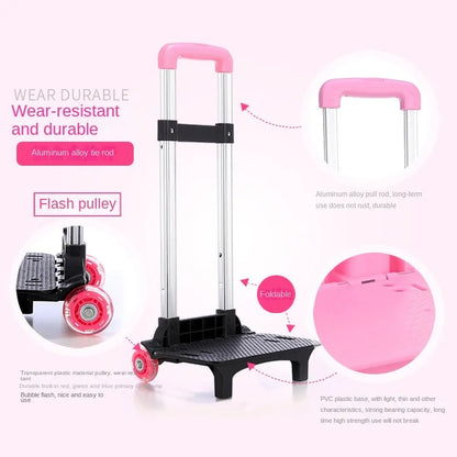 Children School backpack for Girls Cute Cat School Students Backpack For Kids Wheeled Backpack Bag Trolley School Bags On Wheels