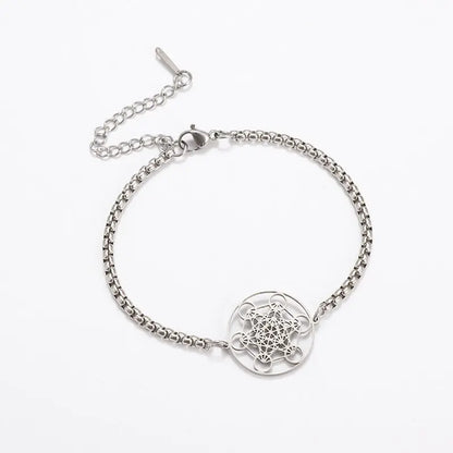 Angel Seal Archangel Metatron Cube Bracelet Women Men Salomon Box Chain Bracelet Stainless Steel Jewelry Gift