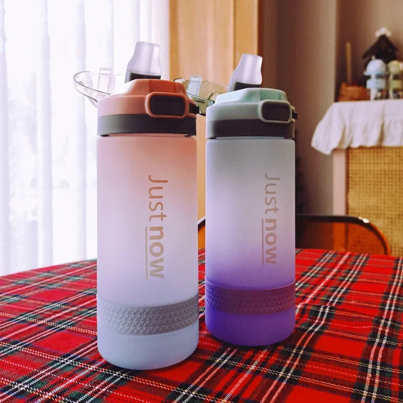400ml/600ml New Fashion Water Bottle With Straw BPA Free Portable Outdoor Sport Cute Drinking Plastic Bottles Eco-Friendly