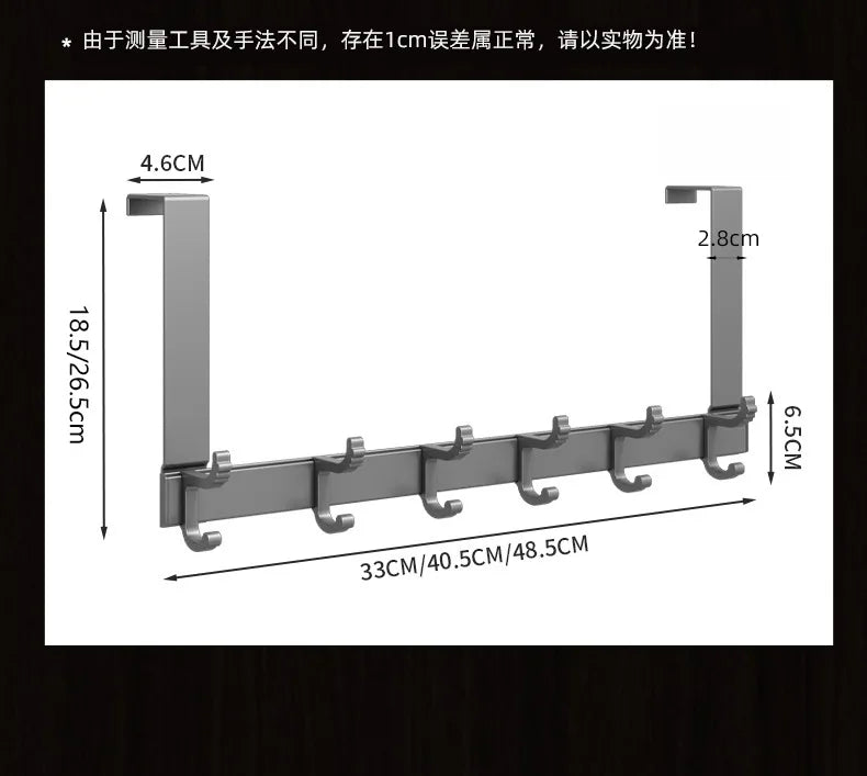 Door Rear Hook Without Hole Drilling Can Be Detached Door Back Coat Rack Bedroom Door Bag Clothes Storage Storage Clothes Hook