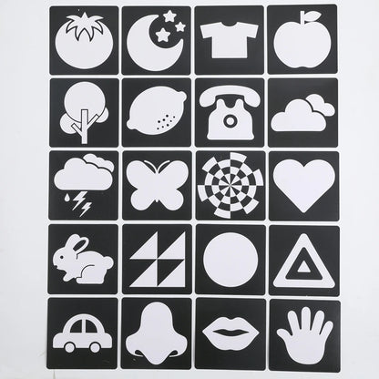 Black And White Baby Floor Mirror Tummy Time Sensory Baby Toys 6 12 months Kid Toys For Babies Montessori Development Crawl Toys