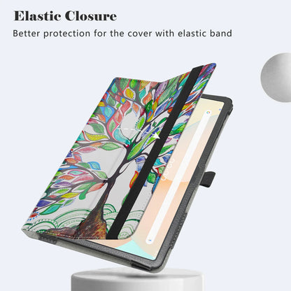 Tablet Case For 10.4" TCL TAB 10 Gen 2 / TECLAST T40Air  Folding Stand PU Leather Cover with Elastic Closure