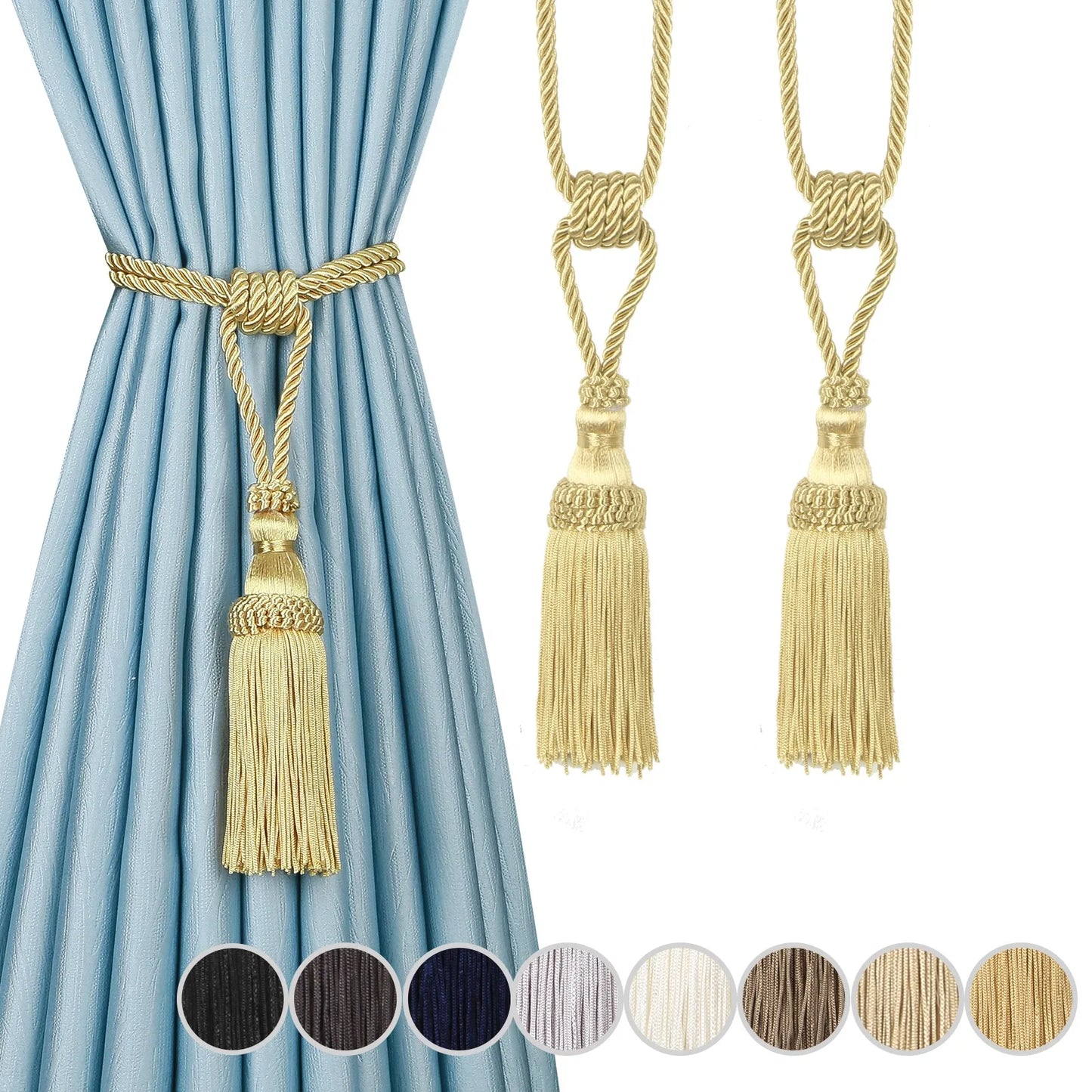 1PC Curtain Tiebacks Tassel Curtain Clips Rope Curtain Tie Backs Holdbacks Decorative  Curtain Holder Accessories For Drape