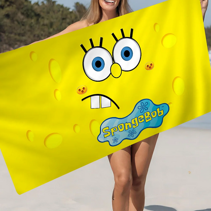 S-SpongeBobs Cartoon Beach Towels Shower Towel Sauna Travel Spa Microfiber Quick Dry Gym Accessories Cute Room Decor