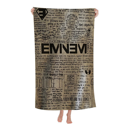 Super Rapper E-Eminems Cartoon Beach Towel Cute Kawaii Room Decor Bath Girls Children Hand Towels For Bathroom Shower