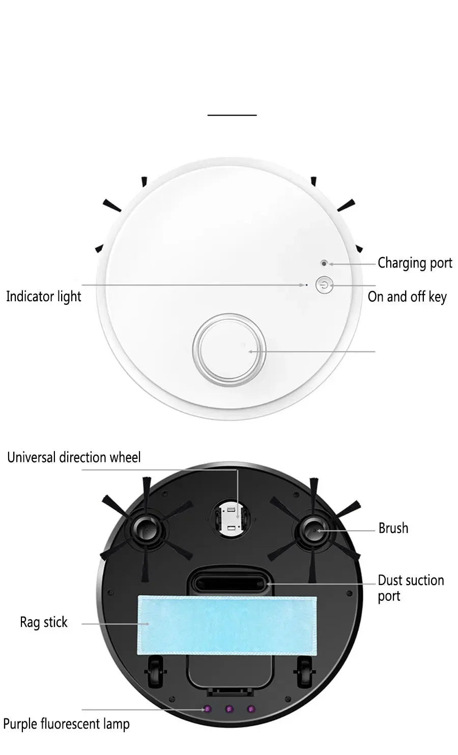 Automatic Robot Vacuum Cleaner 3in1 Smart Wireless Sweeping Wet And Dry Ultra-thin Cleaning Machine Mopping Smart Home