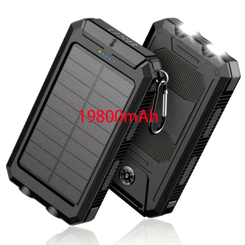 20000mAh Portable Solar Power Bank, Portable Solar Mobile Phone Charger, Camping External Battery Charger for Mobile Phones