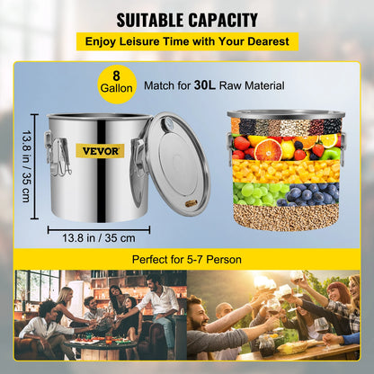 SucceBuy Moonshine Distiller Alcohol Still 12/19/30L DIY Home Wine Brandy Whiskey Distillery Kit Essential Oil Brewing Equipment