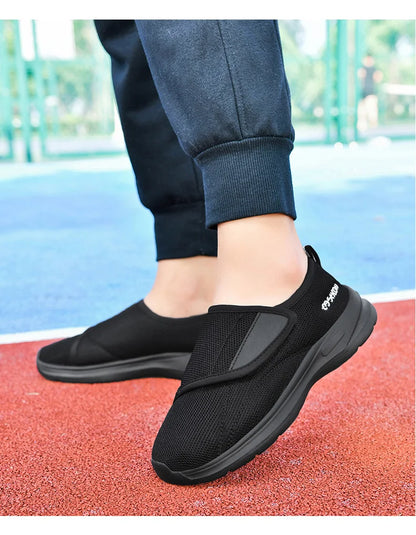 Diabetic Shoes for Men Wide Width Walking Shoes Slip-On Orthopedic Shoes for Swollen Feet Foot Pain Relief Cushion Sneakers