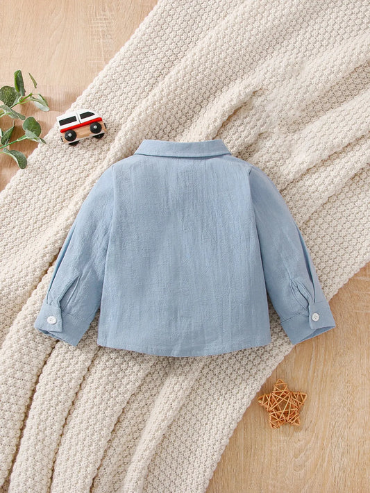 In Autumn For Newborn Baby Boys There Are Long-Sleeved Shirts Solid-Colored Tops Simple Casual Comfortable And Soft Shirts