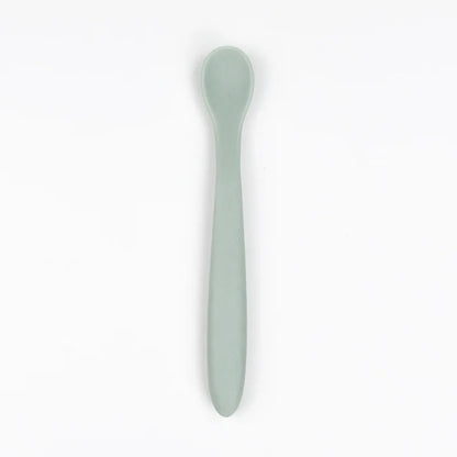 Baby Soft Silicone Spoon Food Grade Children's Feeding Training Spoon Long Handle Weaning Eating Practice Spoon