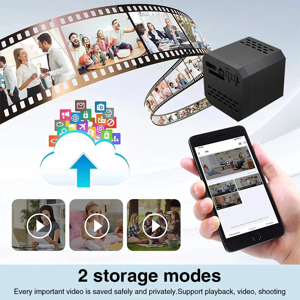 Smart Security Camera Mini Outdoor 1080P WiFi Night Vision Human Detection 2-Way Audio Cloud/SD Storage Camara Espia Smart Home