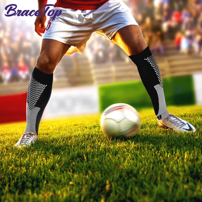 BraceTop 1 Pair Sports Stockings Compression Golf Sport Socks Medical Nursing Stockings Prevent Varicose Veins Socks Rugby Socks
