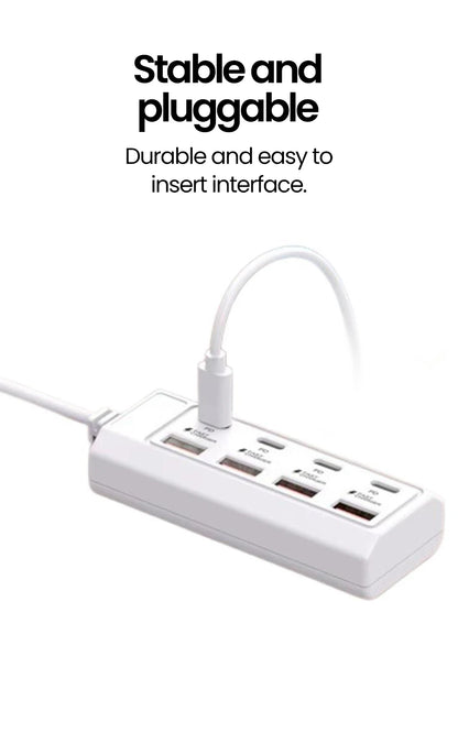 8 in 1 USB Electrical Socket 25W Fast Charging Power Outlet Adapter Docking Stations USB Splitter Converter USB Extension Socket