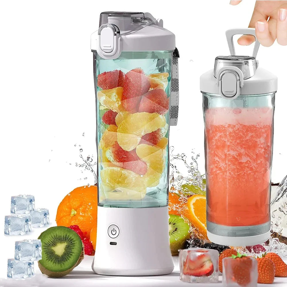 Portable Blender Juicer Multifunctional Usb Charging 600ml Electric Juicer Machine Fresh Fruit Juice Blender Smoothie Cup Bottle