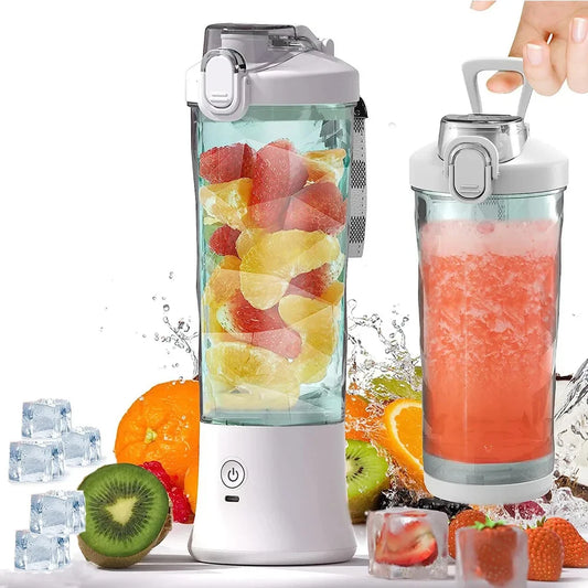 Portable Blender Juicer Multifunctional Usb Charging 600ml Electric Juicer Machine Fresh Fruit Juice Blender Smoothie Cup Bottle