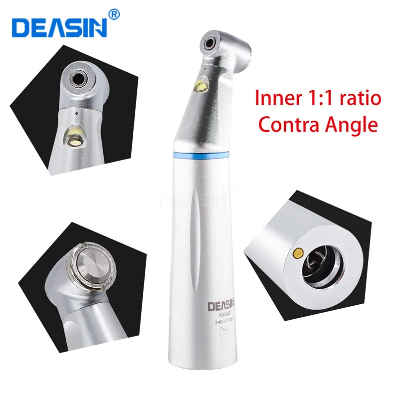 Dental LED Light 1:1 Ratio Contra Angle E-generator Low Speed Handpiece Inner Water Spray E-Type dentistry