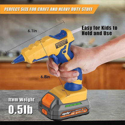 Cordless Hot Glue Gun Compatible with Dewalt 18V 20V Battery for Arts/Crafts/Diy/Repairs(Tool Only)with 30Pcs 7*150mm Glue Stick