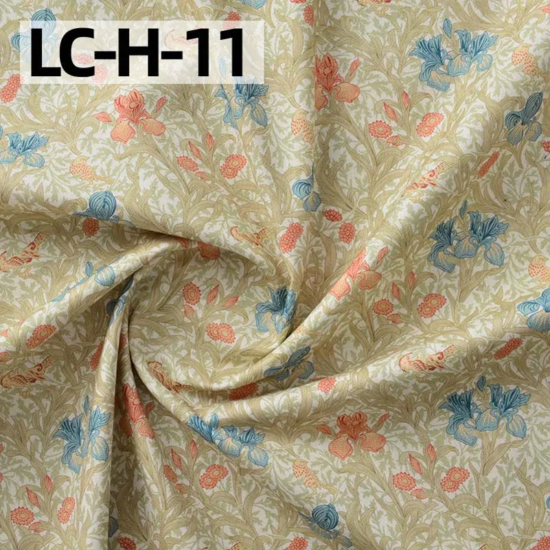 William Morris Fabric Cotton Digital Printing Classic Flower Printed Handmade Crafts Supplies Per Half Meter