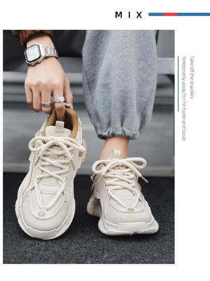 Men's Sneakers 2025 Spring Comfortable Non-slip Outdoor Running Shoes Elasticity Platform Basketball Athletic Tenis Masculino