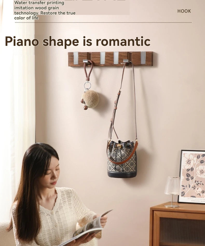 1Pc Row of Hooks, No Punching, Strong Load-bearing Door, Rear Hanger, Hat Rack, Used for Bedroom Door, Bathroom, Kitchen