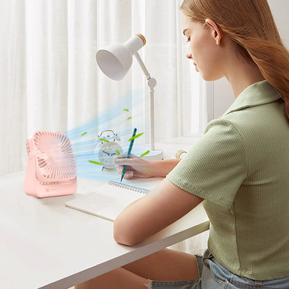 Mini Portable Fan,USB Desk Fan Table,Quiet 4 Speed Wind Personal Fan 360°Rotatable Head Standing Fans for Room Camping Hom