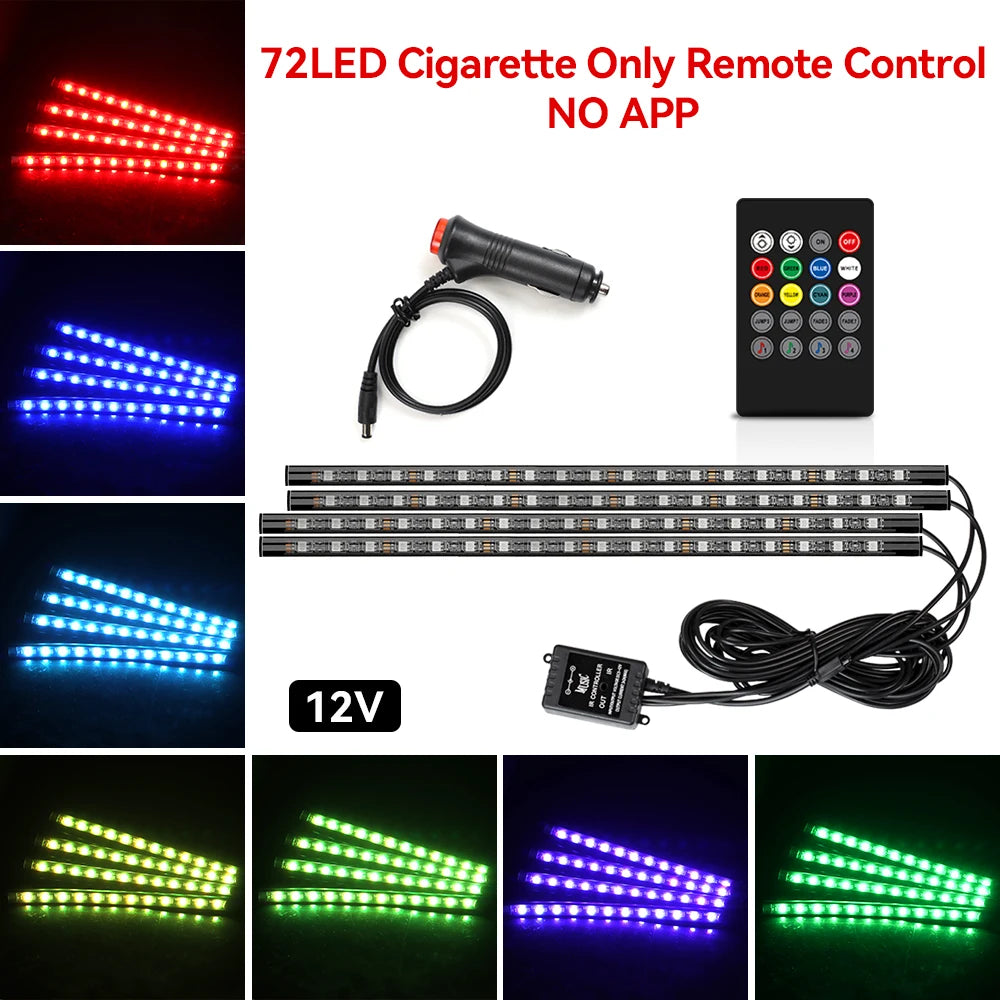 LED Car Interior Decorative Lamp Strips Atmosphere Lamp Cold Light Decorative Dashboard Console Auto RGB Ambient Decorative Lamp