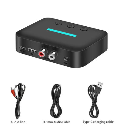 USB Bluetooth 5.3 Audio Receiver Adapter Wireless Stereo Music 3.5mm AUX R/L RCA Support U-Disk Playback For Desktop Speaker Amp