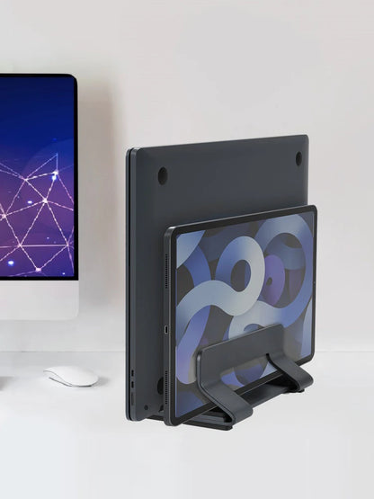 Laptop Stand Vertical Tool-Free Adjustable Aluminum Vertical Laptop Stand Holder Width From 12-30mm Support Almost All Laptop